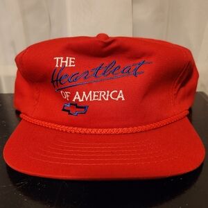 Heartbeat Of America Chevrolet Vintage SnapBack Hat Solid Red NEVER WORN 90’s